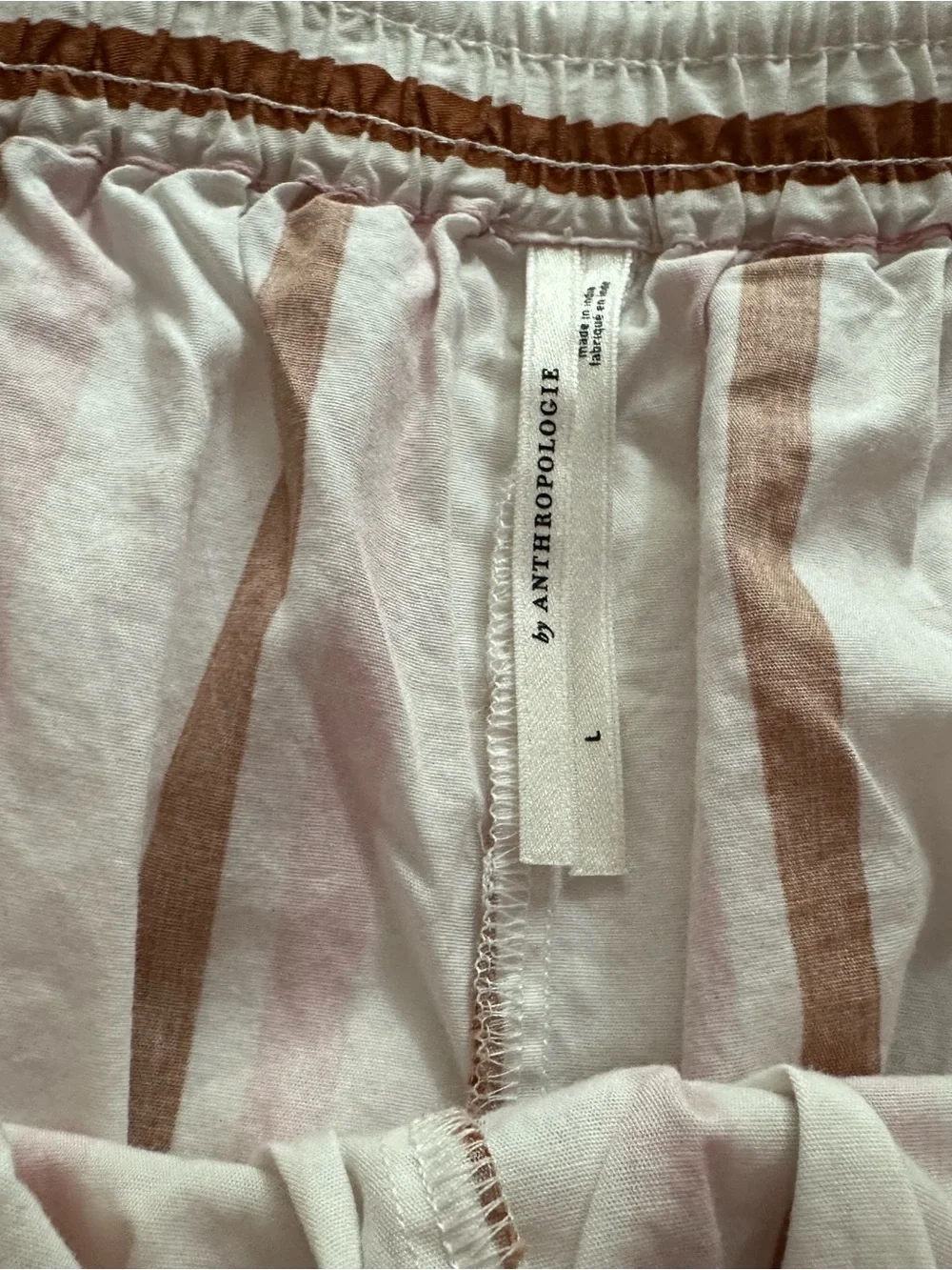 Anthropologie Pink, Brown & Cream Vertical-Stripe Bermudas